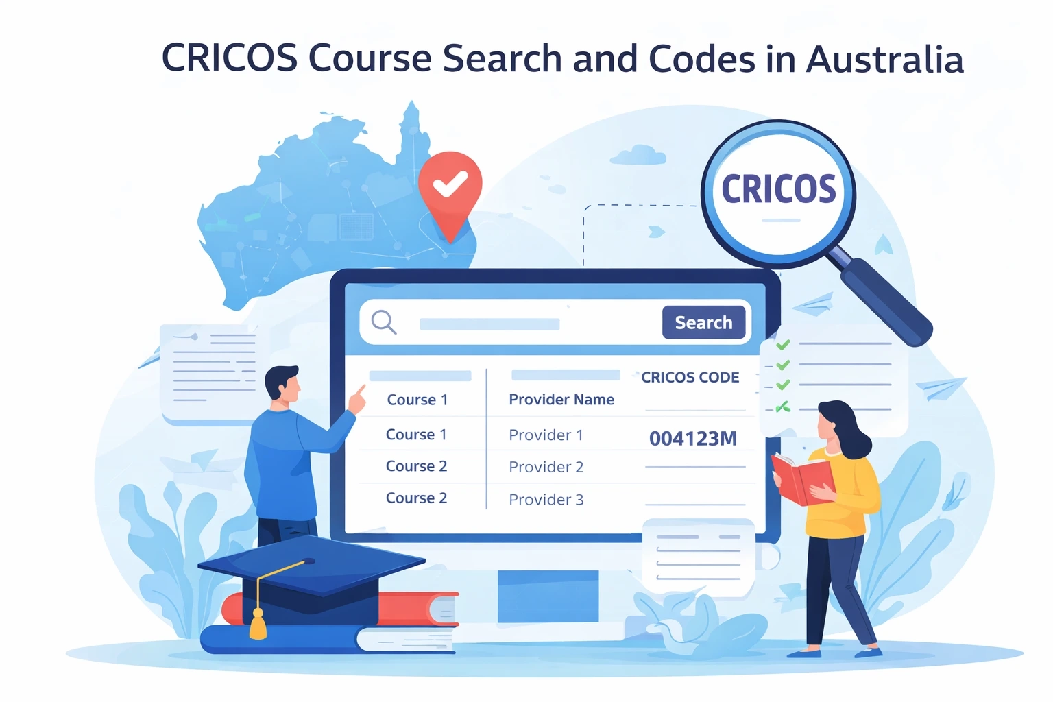 CRICOS course search and codes in Australia illustration