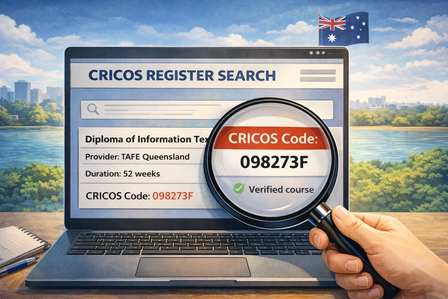 Checking CRICOS registration in the CRICOS register database